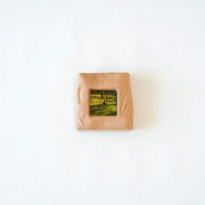 Palm Sized Wood Photo Frame, Hand Carved Small Wooden Frames, Tabletop Wall Hanging