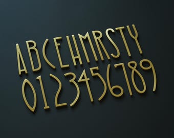 Custom Solid Brass House Number or Letter - DIY Door Plaque