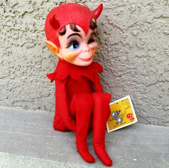 Determined 1968 Pocket Doll シュローダー Vintage Devil Doll, Knee Hugger Winking 1968 Dikkens by