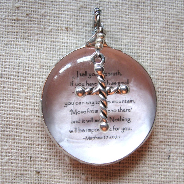 Faith as small as a mustard seed...Hand Soldered Organic Glass Pendant