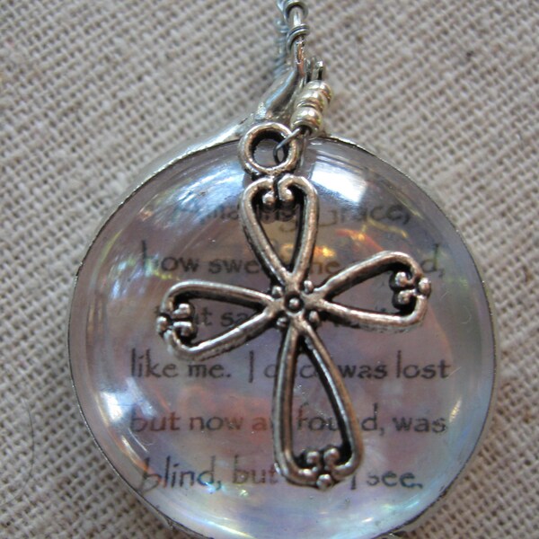 Amazing Grace, How Sweet the Sound...Hand Soldered Organic Glass Pendant