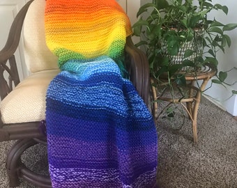 One of a Kind Rainbow Throw Blanket