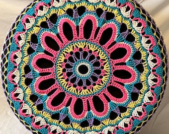 Summer Flower Colorful Crochet Circle Car Spare Tire Tyre Cover