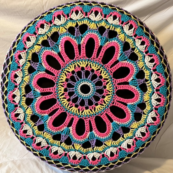 Summer Flower Colorful Crochet Circle Car Spare Tire Tyre Cover