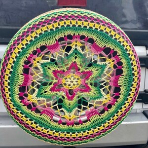 Flower Power Colorful Crochet Circle Car Spare Tire Tyre Cover image 7