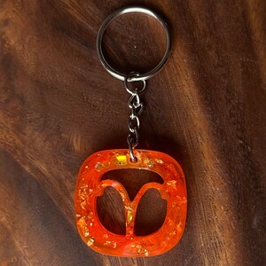 Sparkily Orange Zodiac Keychains (Fire Signs)