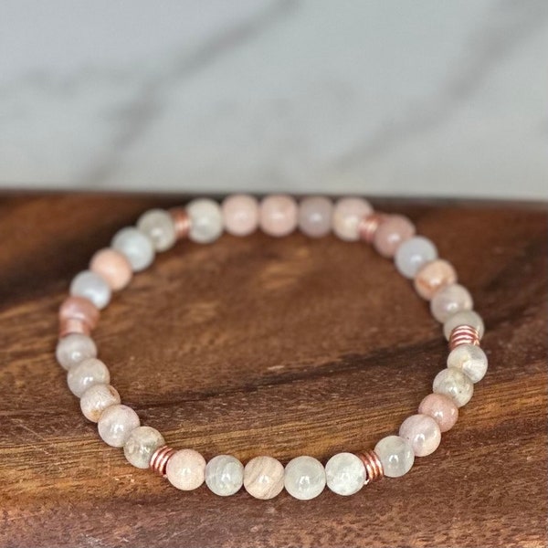 Peach Moonstone Bracelet