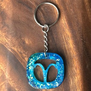 Sparkily Blue Zodiac Keychains (Fire Signs)