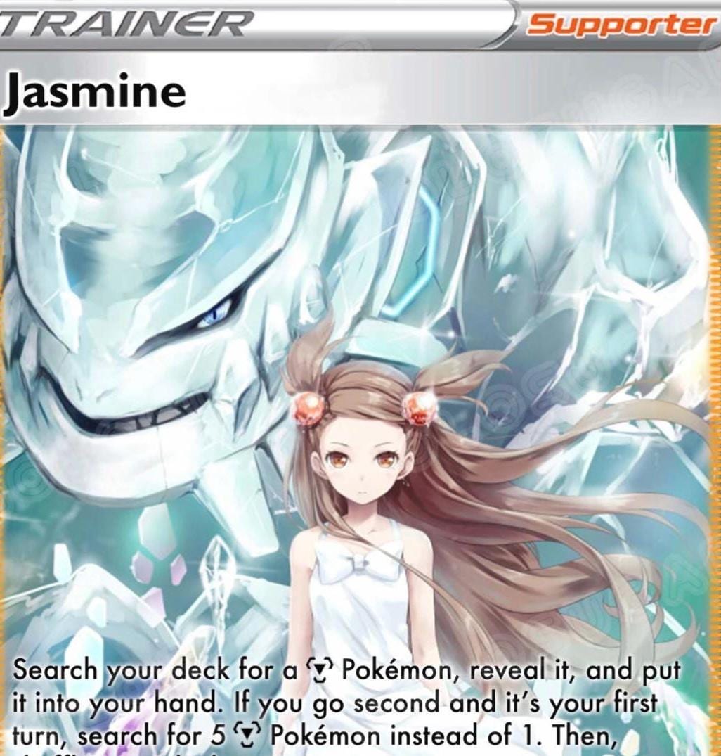 Handmade Holographic Pokmon Trainer Card  Jasmine Waifu - Etsy