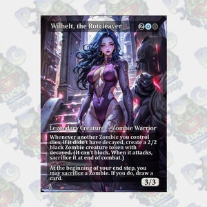 Wilhelt,the rotcleaver full art Mtg proxy custom card holographic