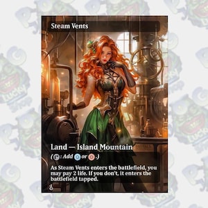 Steam Vents full art Mtg proxy carte personnalisée holographique