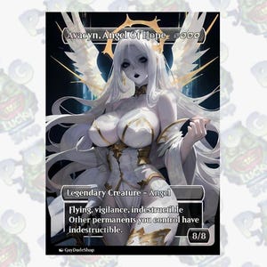 Avacyn, ángel de la esperanza arte completo Mtg proxy tarjeta personalizada holográfica