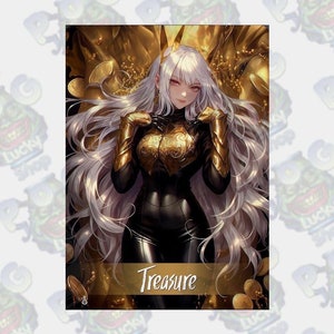 Jeton trésor art complet Mtg proxy carte personnalisée holographique