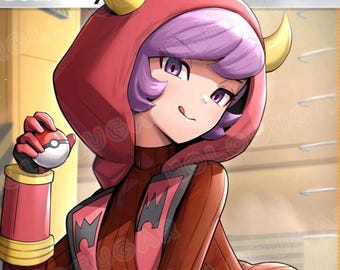 Handmade Holographic Pokmon Trainer Card Lusamine Waifu - Etsy Handmade Holographic Pokmon Trainer Card Lusamine Waifu - Etsy