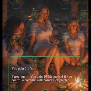 Feed the Clan full art Mtg proxy custom card holographic