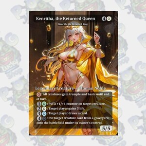 Kenritha,the returned queen full art Mtg proxy custom card holographic