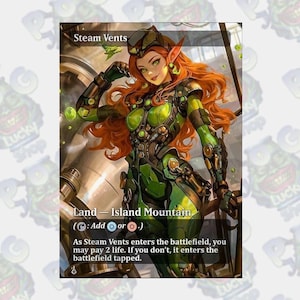 Steam Vents full art Mtg proxy carte personnalisée holographique