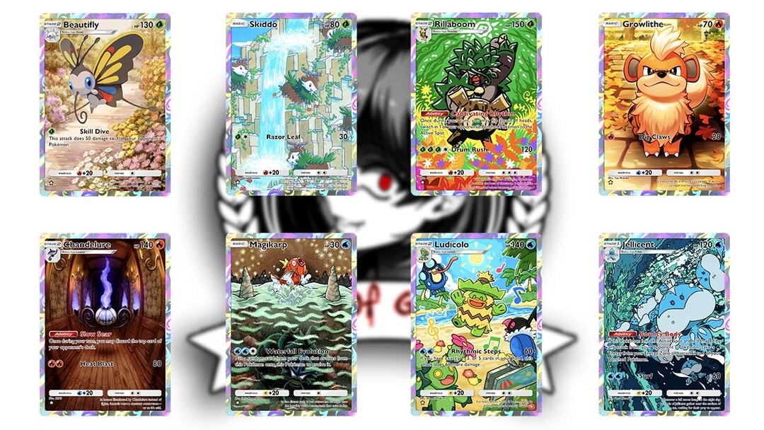 Mega Rising Cards Pokemon Card - Handmade - Mega Rising - Art Rare Cards - Etsy