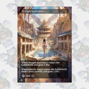 Seraph Sanctuary arte completo Mtg proxy tarjeta personalizada holográfica