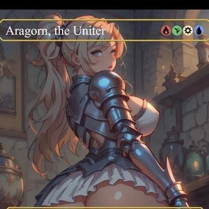 Aragorn, el Unificador, tarjeta holográfica personalizada de proxy de Mtg con arte completo