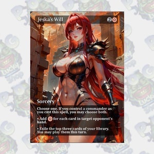Jeska's will full art Mtg proxy tarjeta personalizada holográfica