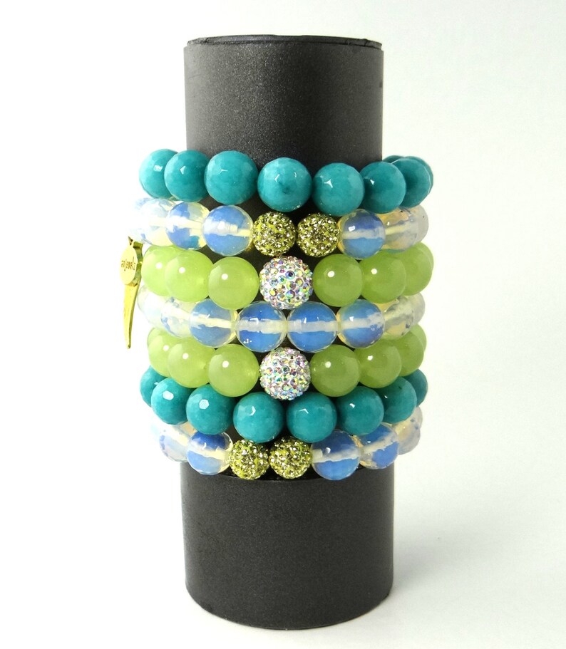 Beaded Bracelets Stacked Stone Bracelet Set Elastic Bracelet Etsy