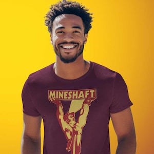 Vintage Mineshaft Gay Bar Poster T-Shirt – Retro LGBTQ+ Pride Graphic Tee – Unique Nostalgic Design for Gay Men – Bold Queer Apparel