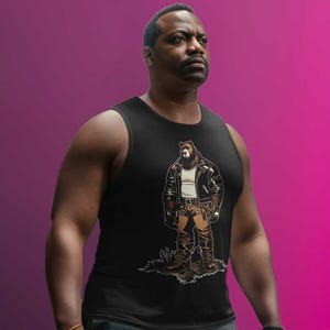 Leather Daddy Bear Muscle Shirt: Gay Pride Community Tee