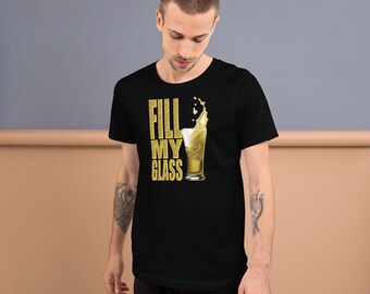 Schwarzes „Füll mein Glas“-T-Shirt – Cum Dump Edition