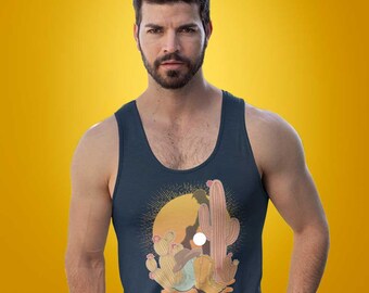 Brokeback Cowboy Sunset Tank: Westliches LGBTQ Pride Ärmelloses Shirt