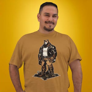 Leather Daddy Bear T-Shirt: Gay Pride Graphic Tee