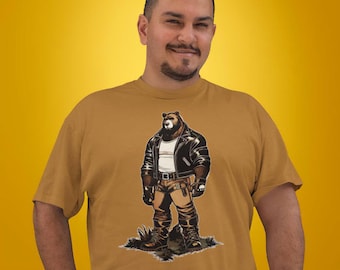 Leather Daddy Bear T-Shirt: Gay Pride Graphic Tee