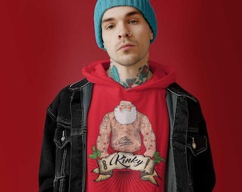 Kinky Santa Tattoo Weihnachten Hoodie - Lustiges Sweatshirt für Erwachsene