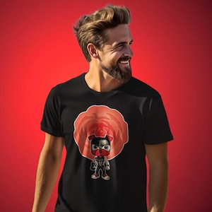 Rose Pup Flagging Red T-Shirt – Bold Gay Pup Play Shirt with Red Rose Design for the Kink Community – Unique Puppy Play Gear