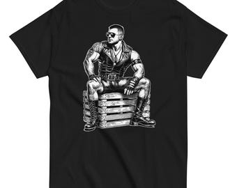 Hunk T-Shirt aus weichem Leder