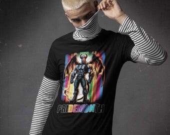 Pride Month Dämon T-Shirt - LGBTQ+ aus dunklem Leder