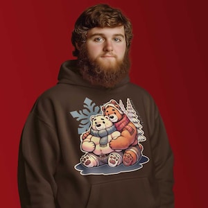 Gay Bear Winter Cuddles Hoodie – Cozy Gay Bear Pride Design for Winter Snuggles – LGBTQ+ Bear Community Gift Idea