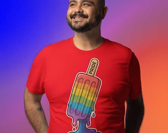 Maglietta Pride Ice Pop: maglietta grafica arcobaleno LGBTQ+