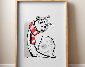 Slow and Steady | Whimsical Snail Wall Art Print