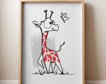 A Little Wonder | Whimsical Giraffe Wall Art Print