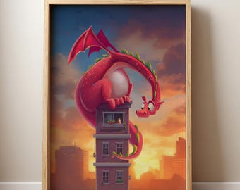Wrong Address – Whimsical Dragon Art Print
