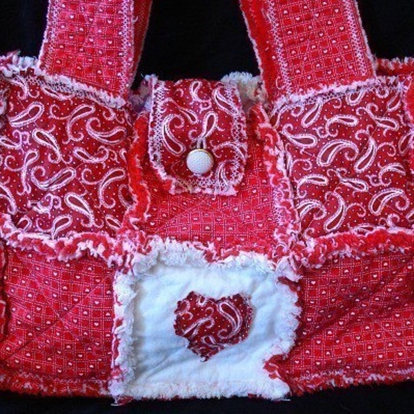 Sew Ez PDF Sewing Instructions Pattern To Make Rag Quilt Purse/ Tote/ Diaper Bags