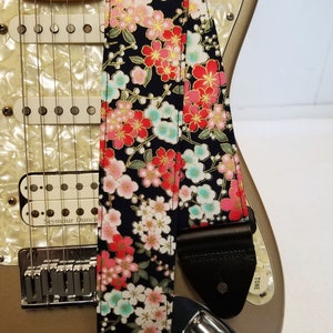 cherry blossom guitar strap