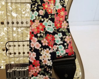cherry blossom guitar strap
