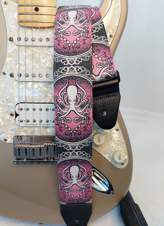 Pink Steampunk Inspired Kracken Octopus Guitar Strap Etsy Canada
