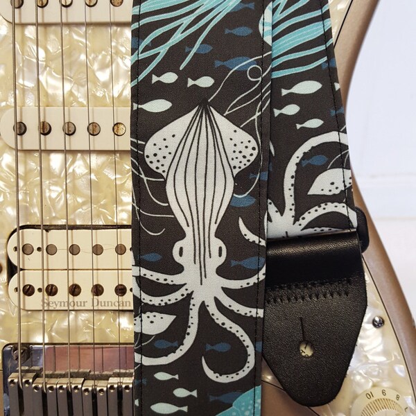 octopus and squid guitar strap
