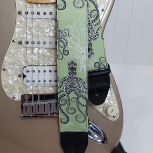 green octopus guitar strap