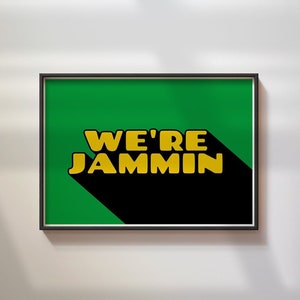 Jammin Bob Marley Reggae Poster Vintage 1970er Jahre jamaikanisches Musikplakat - Ungerahmt A1 - A5