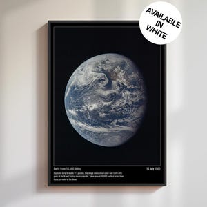 NASA Wall Art Apollo 11 Earth From Space Print Vintage NASA Poster Unframed A1 A2 A3 A4 A5 Space Decor