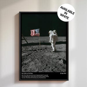 Apollo 11 - Buzz Aldrin - Moon Landing - American Flag - NASA - Space Art - Unframed Print Moon Landing Poster - A1 A2 A3 A4 A5